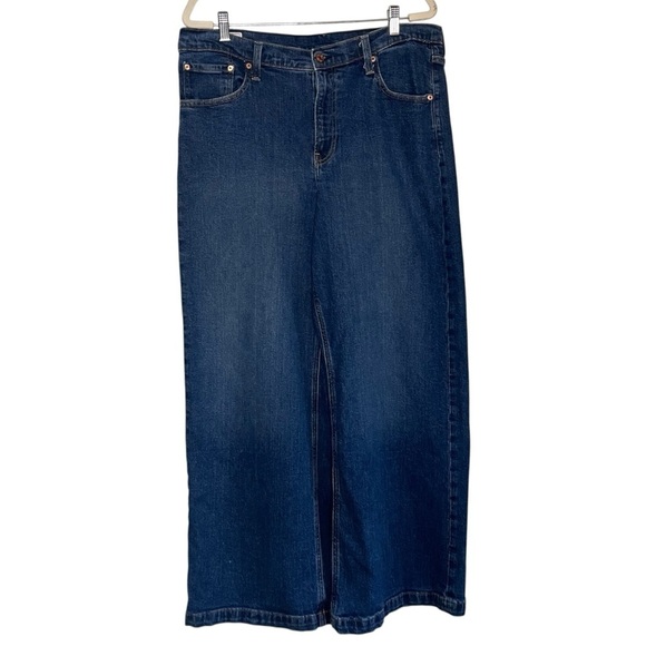 GAP High Rise Stride Wide-Leg Jeans Dark Wash Size 18R 34 - Picture 2 of 12